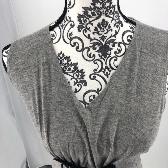 Corset Top Gray Sleeveless Tie Front Top XS - Picture 2 of 7